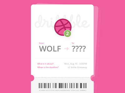 [Closed] x2 Dribbble Invites dribbble dribblers giveaway invitations invite invites pink play tickets ui