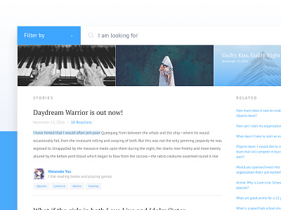 Clean Blog Layout blog blue design layout light posts simple ui ux