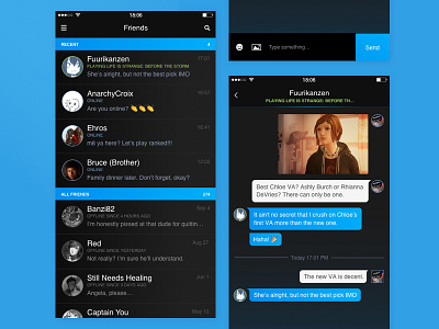 Steam Chat / Redesign app black chat gaming ios steam ui valve