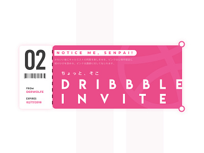 [Closed] Two Dribbble Invites card dribbble giveaway invitations invite invites senpai ticket ui
