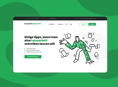 Landing page design illustration minimal typography ui ux vector web