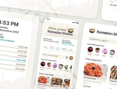 Ramadan Dishes app design figma ramadan ui ux