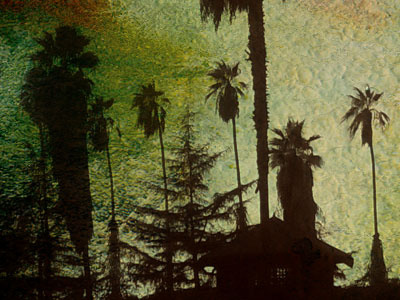 Sunset california painting poster texture