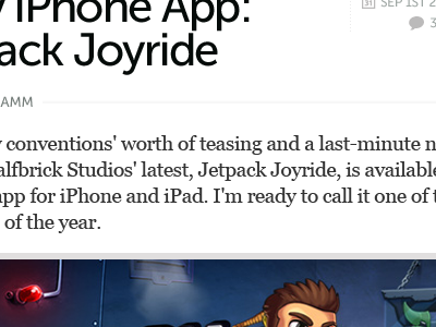 Joyride article layout mock typography