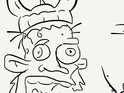 Viking Zombie argh illustration sketch