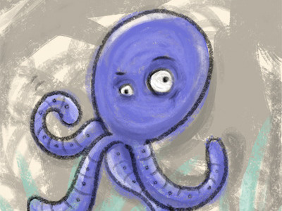 Octopus crayon illustration storybook