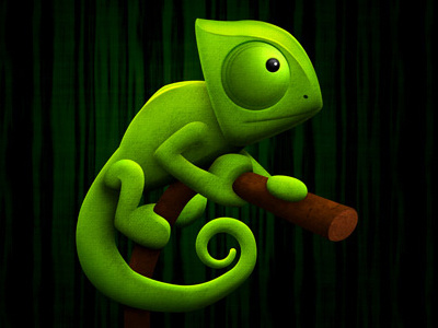 Chameleon 3d chameleon green icon lizard osx photoshop