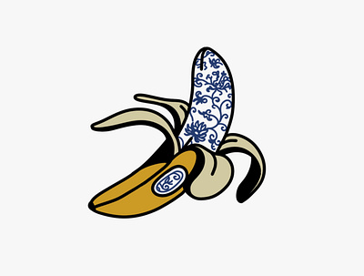 Ceramic Banana banana dribble illustration