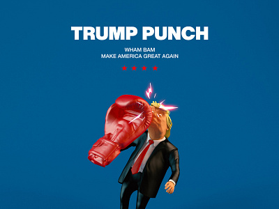 Trump Punch branding cinema 4d cinema4d comedy design dribble ui ux