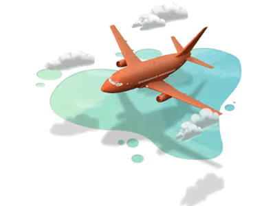 Parallax test! adobe xd airline book cinema4d clouds flight flying illustration parallax plane travel