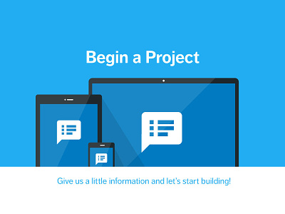 Begin a Project ecommerce flat illustration laptop mobile responsive tablet