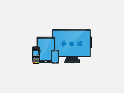 Payment Platform flat illustration iphone kiosk mobile payments tablet