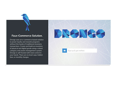 Drongo Microsite v2 80s e commerce fractal landing page microsite sign up ui