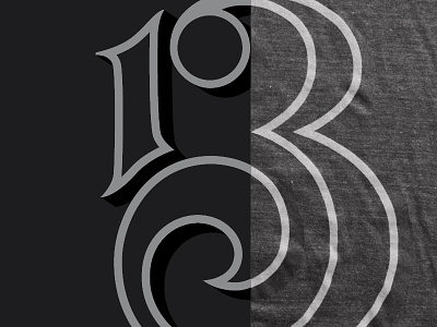 Kneadle's 13th Anniversary 13 custom type hand drawn numbers shirt thirteen typography