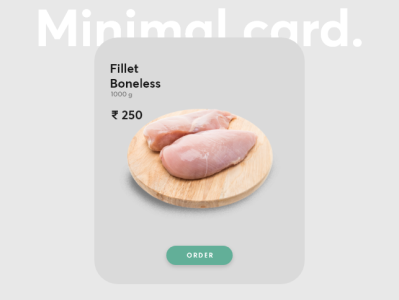MINIMALISTIC CARD app chicken chicken delivery app design food delivery app food ordering app illustration mobile app mobile design mobile ui