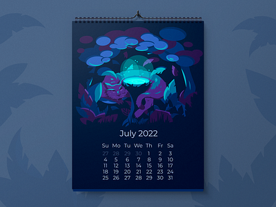 Nature calendar illustration 2d art calendar design digital art digital illustration flat graphic design illustration mockup nature print