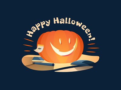 Happy Haloween Illustration art direction halloween halloween design illustration manypixels typography unlimited design