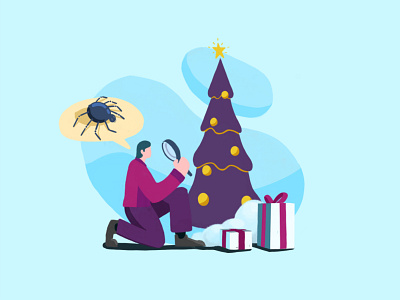 Legend of the Christmas Spider christmas tree digital art good luck illustration manypixels spider unlimited design