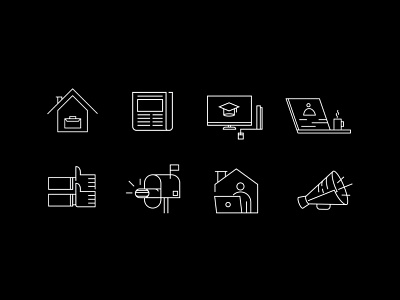 Black & White Icons art direction black and white black and white icons brand design digital art icon set iconography icons illustration manypixels unlimited design vector