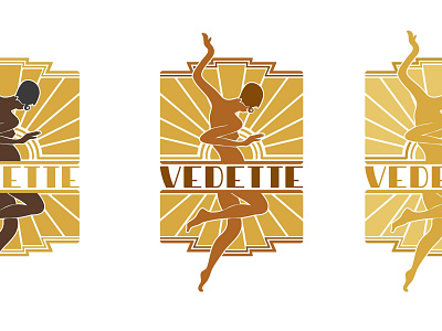LOGO VEDETTE art deco branding dance dancer dessin drawing illustration logo retro vector vibe vintage