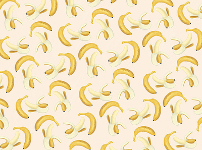 Banana mania background banana design exotic fruit fruit illustration illustration pattern peel seamless tropical wallpaper yellow