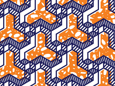 Mokobé african design digital geometic illustration illustrator orange pattern print textile textile design vector wallpaper wax