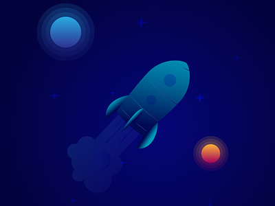 Rocket in space illustration