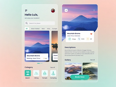 Travel 2 App - Mobile Design