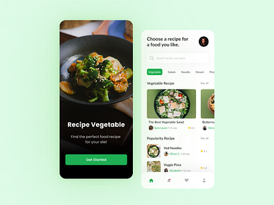 Recipe Apps ( Vegetable Apps ) apps design recipe ui ui kit uidesign vegetable