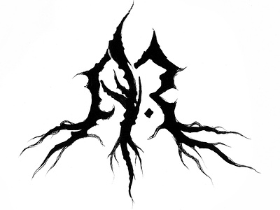 Archaeological Records monogram black metal branding christophe szpajdel darkening ligne claire handmade logo logotype lord of the logos monogram typography