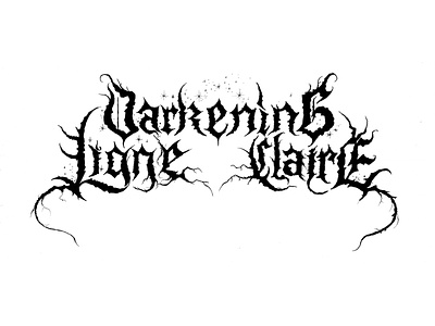 "Darkening Ligne Claire" handmade title archaeological records black metal christophe szpajdel darkening ligne claire handmade illustration logo logotype lord of the logos undreground heavy metal vector