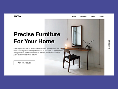 Furniture Website Concept adobexd architecture branding clean concept design flat furniture home landing page minimal ui ux web webdesign website
