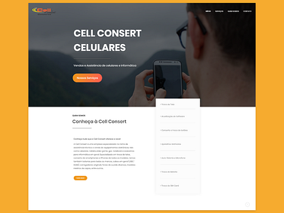 Cell Consert adobexd branding cellphone clean design flat landing page minimal ui uidesign ux uxdesign web webdesign website