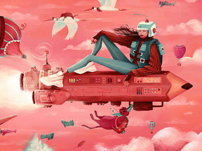 Cruisin' adobe photoshop character design clouds cruising digitalart illustration illustration art illustrationartists texture trippy wacom