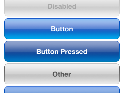 iOS Buttons blue button buttons disabled grey ios iphone pressed red white
