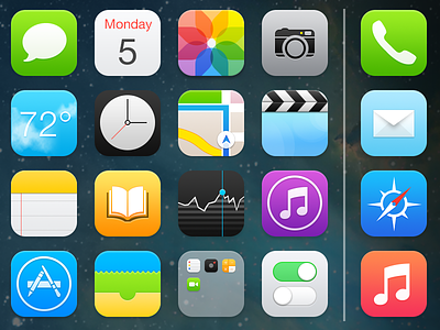 iOS 7 - Home Screen 7 apple home screen icons ios ios 7 springboard