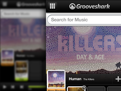 Grooveshark for iPhone UI black blue groove grooveshark music orange shark ui yellow