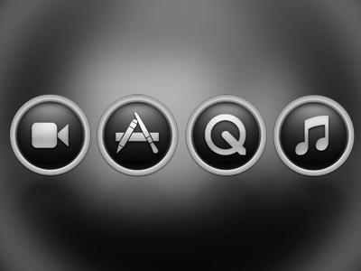 Media Monochrome Icon Set app app store apple black facetime icon icons itunes quicktime store white