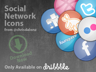 Social Network Icons Now Available buttons digg dribbble facebook flickr foursquare gowalla icons twitter