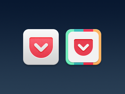 Pocket Replacement Icons (Updated for iOS 7) app blue icon ios ios 7 pocket red