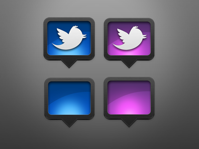 Twitter for Mac Icons bird black blue icon icons pink purple tweetie twitter