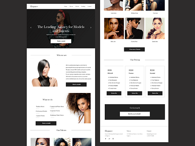 Modeling Agency Landing Page