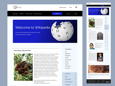 Wikipedia Redesign design graphic design ui ux webpage wikipedia