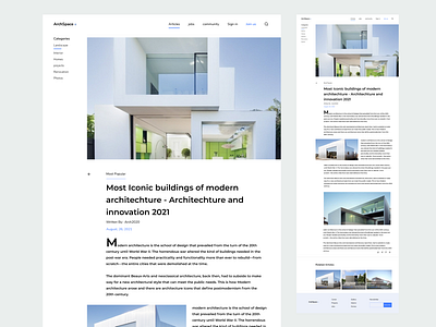 Blog page for Architects architecture blog design ui ux
