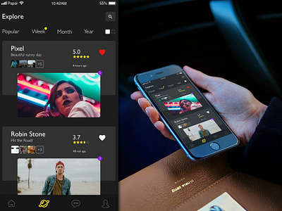 Explore app dark design ui ux