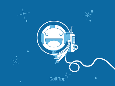 Callapp In Space astronaut callapp icon illustration logo monochrome space space man