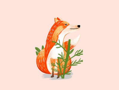 fox illustration children drawing children style fox fox drawn fox illustration hand drawn fox illustration