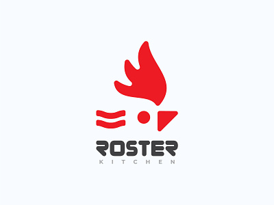 Roster Kitchen Logo branding flat logo kitchen logo logo minimalist logo modern modern logo roster roster logo