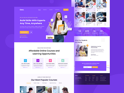 E-learning/ elearn Web Template Landing Page Design