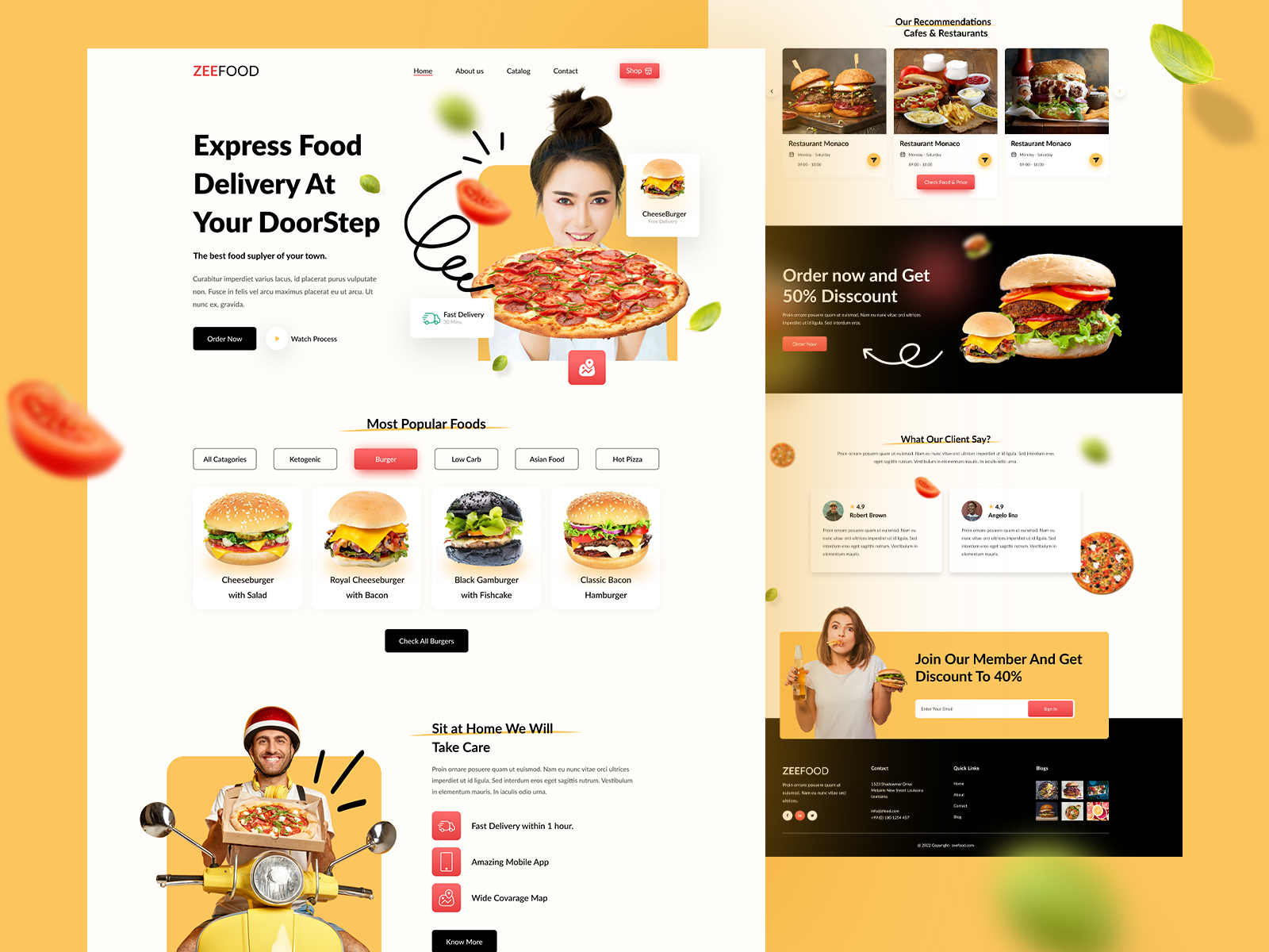 Food Delivery Landing Page by SHAMIM UZZAMAN on Dribbble